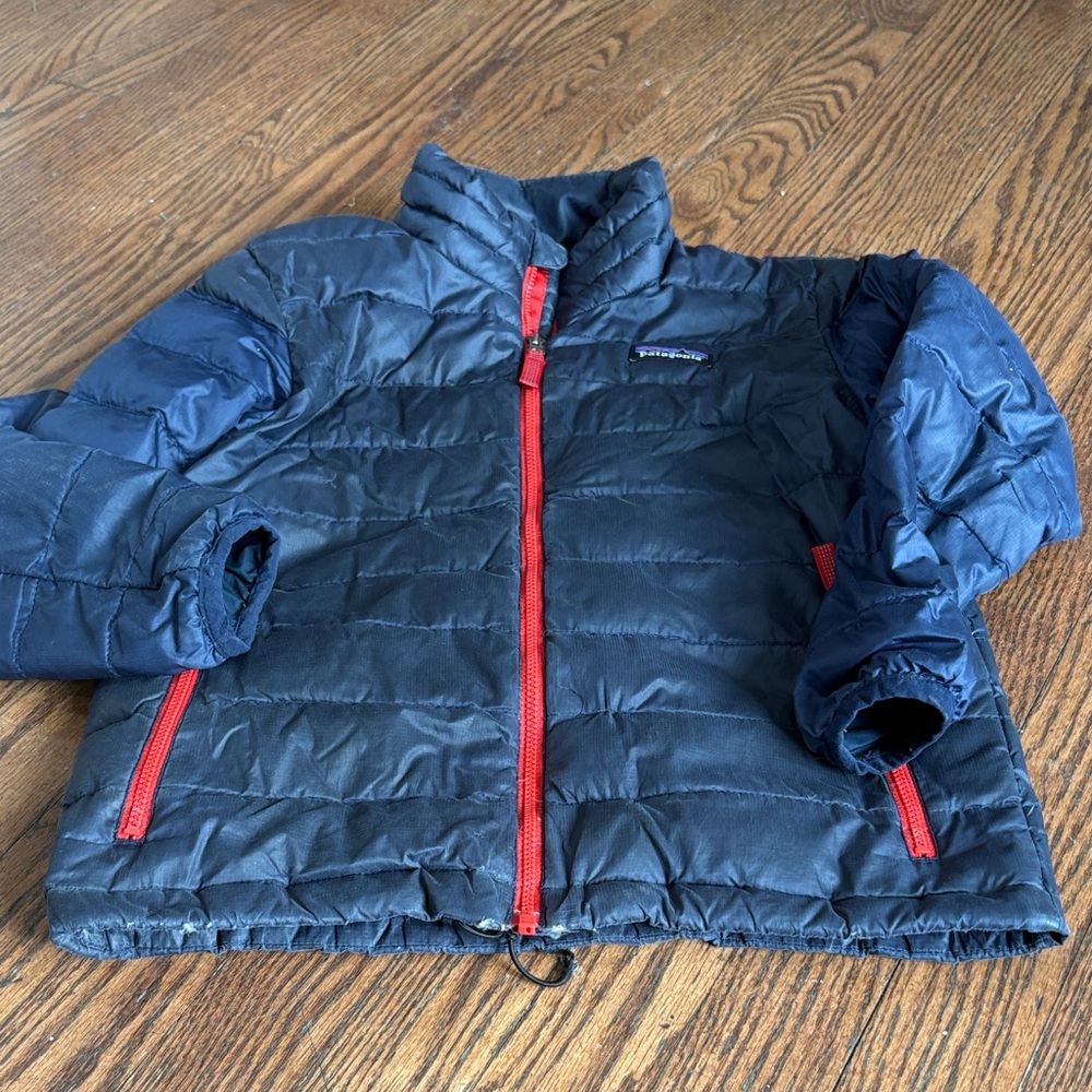 Patagonia Kids Puffer Jacket in Navy and Red